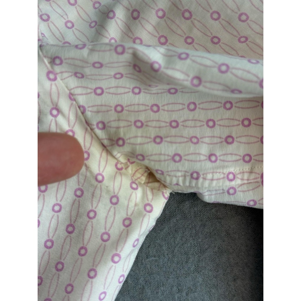 Luigi Borrelli Shirt Womens S White Geometric Button Down Long Sleeve Made Italy - Picture 8 of 10